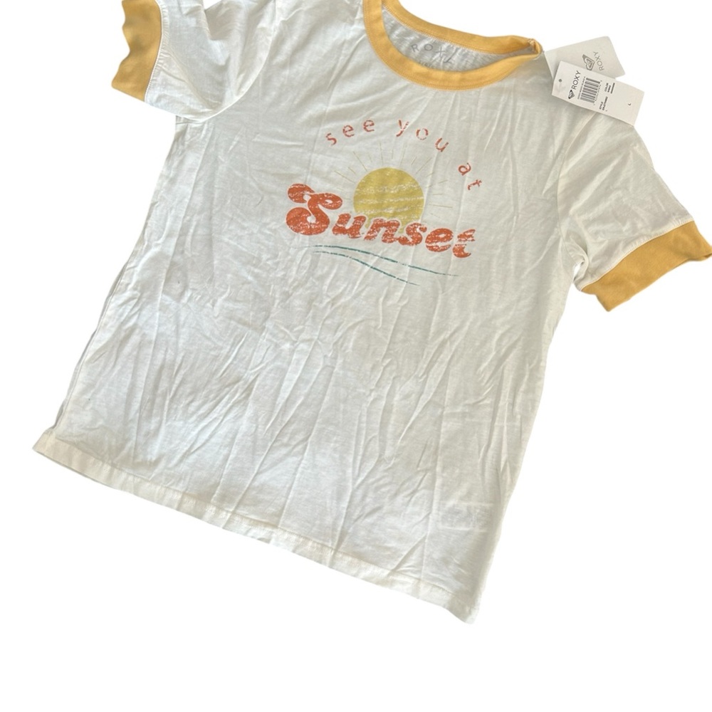 White and Yellow Graphic Tee